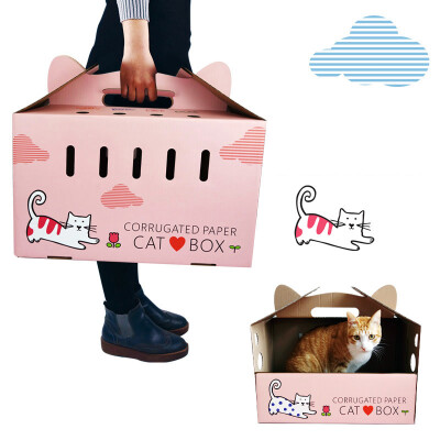 

Tattoo cat blue multi-functional corrugated hand-held cat litter cat bag plus fake puppy blue cat kitten cat cat board cat supplies (send natural cat mint)