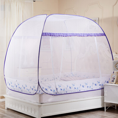 

Yingxin nets Home Textiles three open doors to avoid the installation of yurt mosquito increase space dome mosquito net foldable wire back mosquito net 18 meters bed blue