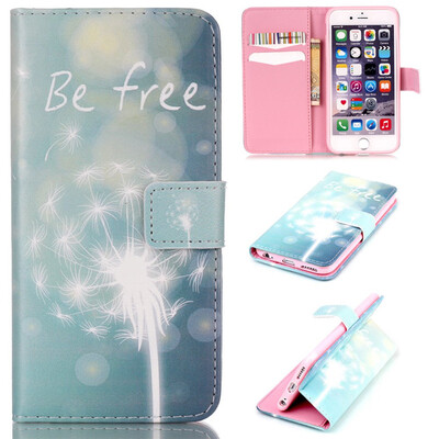 

Green dandelion Design PU Leather Flip Cover Wallet Card Holder Case for IPHONE 6 Plus6S Plus