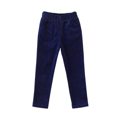 

Cicie children 's clothing corduroy cartoon patch long pants 164002 navy blue 100