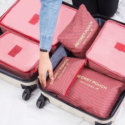 

Jingdong Supermarket Youfen travel bag 6 sets of waterproof travel package bag travel luggage clothes underwear finishing package red