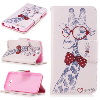 

giraffe Design PU Leather Flip Cover Wallet Card Holder Case for Samsung Galaxy J3 2017