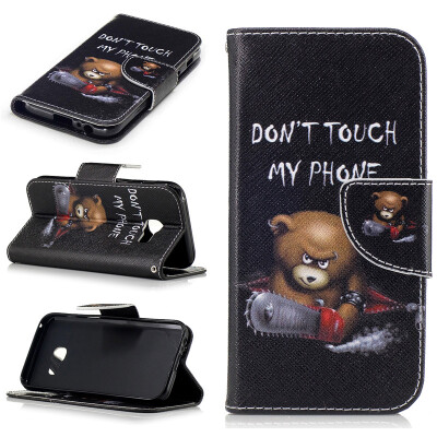 

Bear Design PU Leather Flip Cover Wallet Card Holder Case for Samsung Galaxy A3 2017