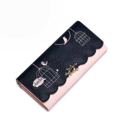 

Europe and Japan JUST STAR wallet women new Japan and South Korea fashion trendy leisure wallet sweet and lovely long paragraph holding bag JS393 indigo