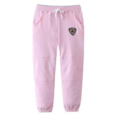 

(KIDS MAM & DAD) children's casual pants boys and girls sports pants big children children stitching pants 60240 pink 130