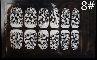 

3D Nail Decals New 3D Lace Nail Art Tips Sticker Decal Full Wraps Glitters DIY Decoration 450006