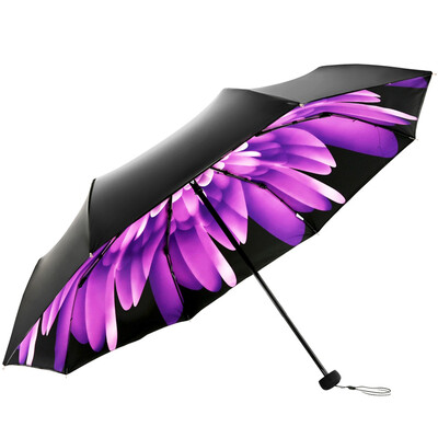 

Paradise Umbrella UPF50 double-layer full blackout hit black plastic tri-fold sun umbrella umbrella 31820E purple