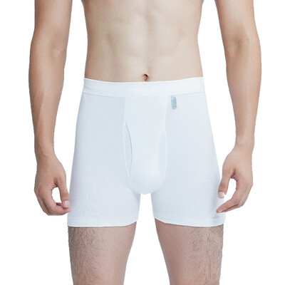 

3 packs Men&39s ribbed cotton trousers flat mouth comfortable pure color underwear 1041422-3 white
