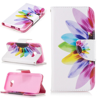 

Colorful flower Design PU Leather Flip Cover Wallet Card Holder Case for Samsung Galaxy A3 2017