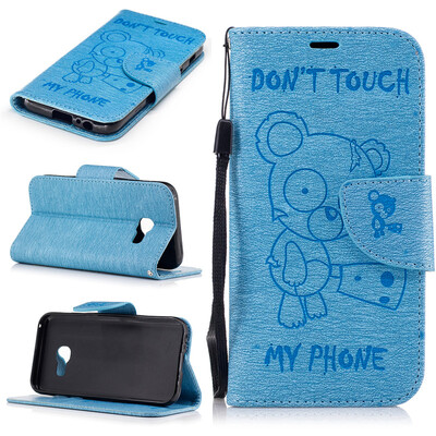 

Light Blue Bear выбитый PU кожаный бумажник чехол Классический откидная крышка с подставкой Функция и слот кредитной карты для Sam