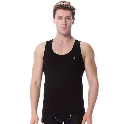 

Modal vest men stretch body breathable round necked modal cotton backing vest black