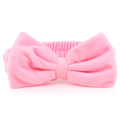 

Excellent home UPLUS pink flannel bow wash makeup make-up hair band hair hoop towel sports belt elastic design