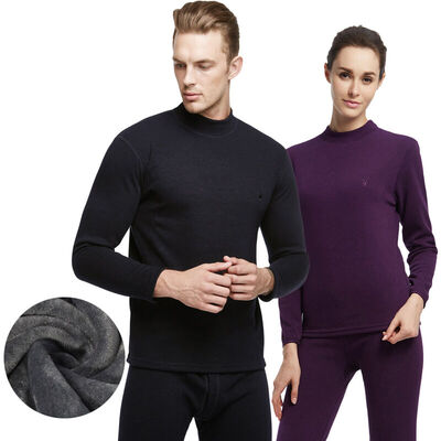 

Playboy PLAYBOY 8014 thermal underwear mens suit plus velvet thick cotton in the high collar middle-aged autumn&winter couples autumn clothes long pants mens warm suit Navy blue