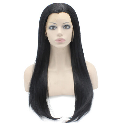 

Iwona Synthetic Hair Lace Front Long Stright Black Wig