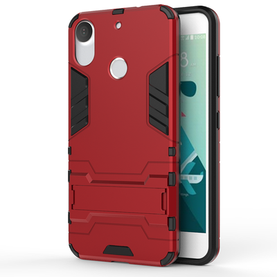 

Red Slim Robot Armor Kickstand Shockproof Hard Rugged Rubber Back Case For HTC Desire 10 Pro