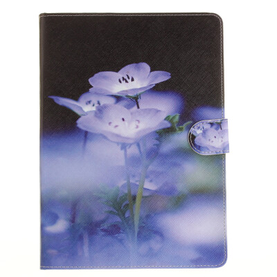 

Blue flower Style Embossing Classic Flip Cover with Stand Function and Credit Card Slot for iPad Air 2/6