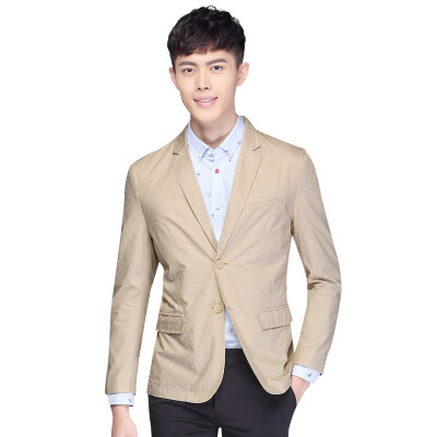 

Red Beans Hodo Men Business Casual Fashion Prints Single Open Men Men's Flat Collar Suit W5 Beige 185 / 104B