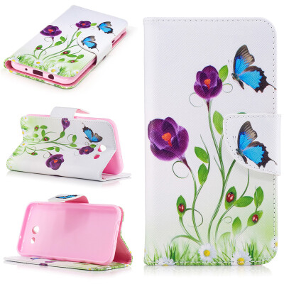 

Bluebutterfly Design PU Leather Flip Cover Wallet Card Holder Case for Samsung Galaxy J3 2017