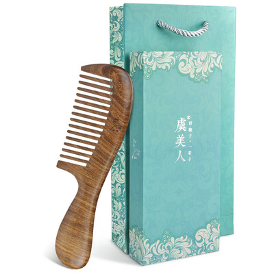 

Yu Mei Ren Jin Si Tan 1-3X whole wood comb wide-tooth Valentine&39s Day gift to send his girlfriend to send his wife to send Gui honey gift box matching bag bag bag