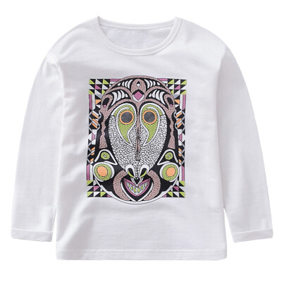 

Mom and Dad (KIDS MAM & DAD) Children's round neck long sleeve T-shirt Boy Print Shirt Blouse Boy Top 52894 White 100