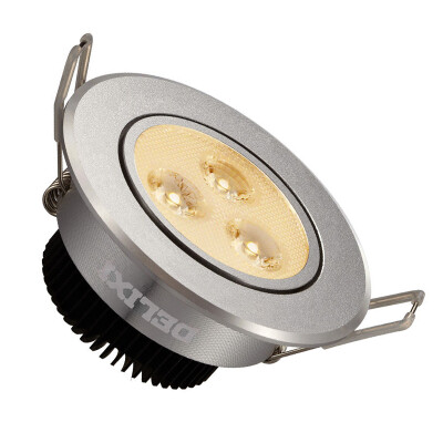 

[Jingdong Supermarket] Delixi (DELIXI) LED spotlight sand silver 3W warm white open hole 6.5-7.5 cm