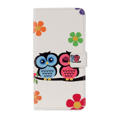 

Two Owls Design PU Leather Flip Cover Wallet Card Holder Case for Huawei mate 9
