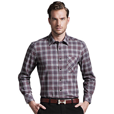 

Мягкая добродетель Чистая хлопковая фланелевая согревающая сгущающая ткань Мужская рубашка CC421LM Красная серая сетка 40 (170/92)