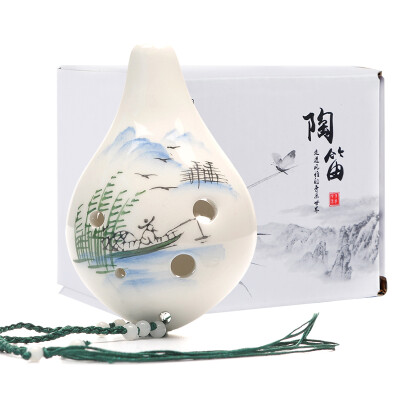 

[Jingdong supermarket] Acacia birds (LOVEBIRD) 6 hole Tao flute midrange C tune six hole ac painting nibble beginner textbook lanyard XS1028 cucumber