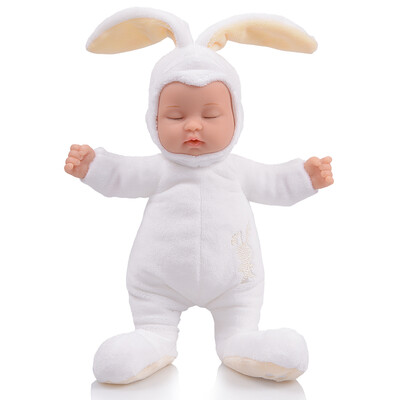 

BIEBER Moe Bunny Sleeping Doll Soothing Doll Plush Doll Toy Simulation Baby Soothing Toy White