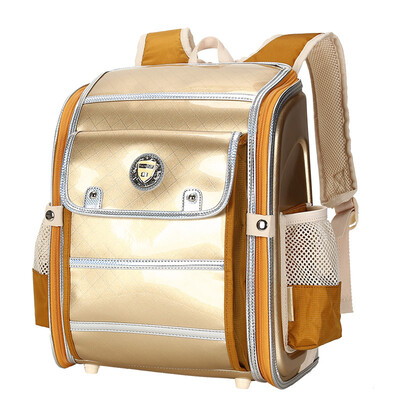 

Carany Carany children&39s school bag primary school student bag burden male&female students Japanese&Korean wind shoulder bag CX2641 golden yellow