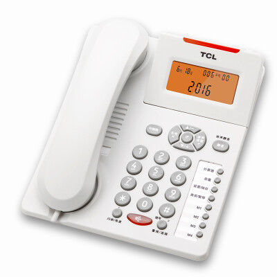 

TCL HCD868 (180) TSD Фиксированный проводной телефон / стационарный / Caller ID Аккумуляторная батарея без громкоговорителя / настенный офисный ремешок (белый)