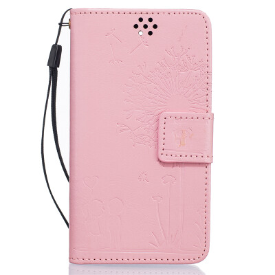 

Pink Lovers and Dandelion Style Embossing Classic Flip Cover with Stand Function and Credit Card Slot for SONY Xperia M4 Aqua