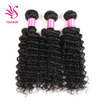 

Remy Virgin Peruvian Deep Wave Human Hair Extensions Pack of 3 Unprocessed Deep Wave Weave Natural Color Mixed Length