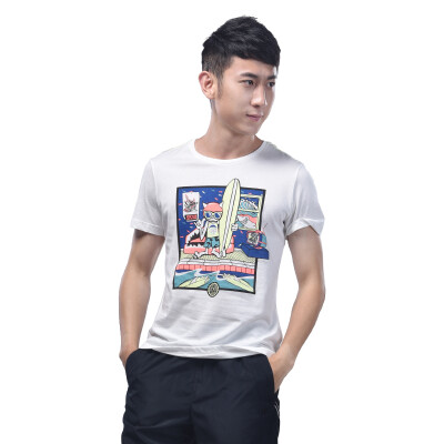 

XTEP Men&39s short sleeve t-shirt casual short round neck breathable sports jacket 985229011136 white white XL