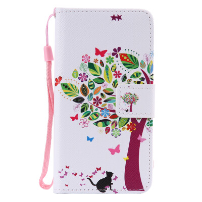 

Tree&Cat Design PU Leather Flip Cover Wallet Card Holder Case for SAMSUNG A310 A32016