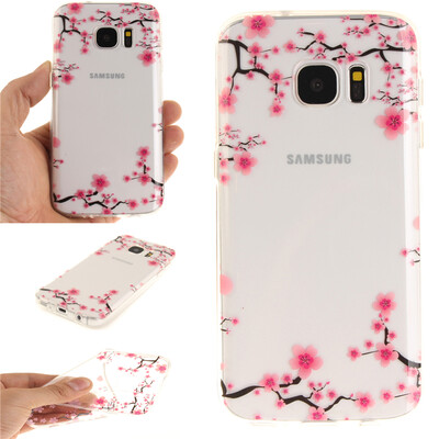 

Up&down plum blossom Pattern Soft Thin TPU Rubber Silicone Gel Case Cover for SAMSUNG GALAXY S7