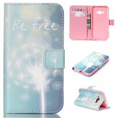 

Green dandelion Design PU Leather Flip Cover Wallet Card Holder Case for SAMSUNG Galaxy J1 Ace