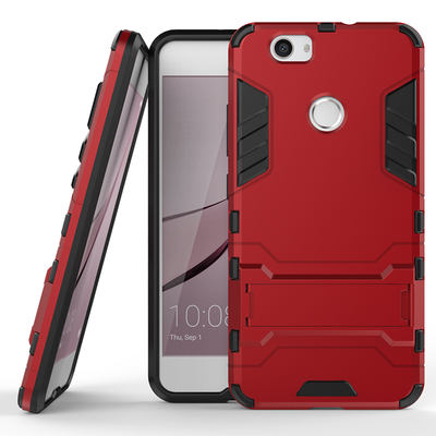 

Red Slim Robot Armor Kickstand Shockproof Hard Rugged Rubber Back Case For HUAWEI Nova plus