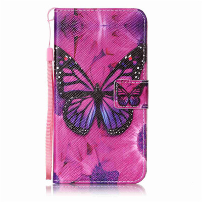 

Black Butterfly Design PU Leather Flip Cover Wallet Card Holder Case for LG Stylus LS770