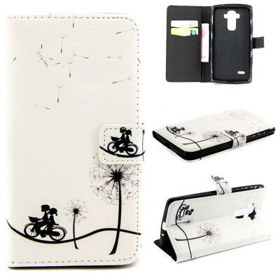 

Bike and dandelion Design PU Leather Flip Cover Wallet Card Holder Case for LG Stylus LS770