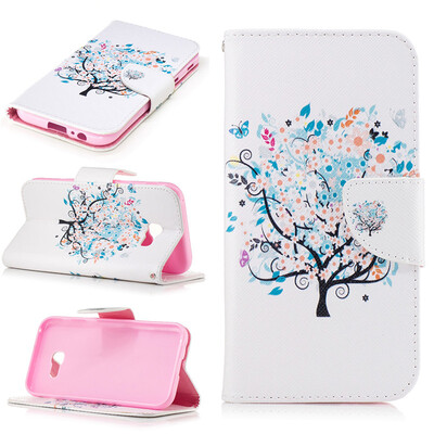 

Small tree Design PU Leather Flip Cover Wallet Card Holder Case for Samsung Galaxy A5 2017