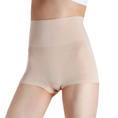 

MD underwear ladies bamboo fiber breathable seamless waist hip body underwear high waist flat pants postpartum self-cultivation sexy lumbar pants skin color L