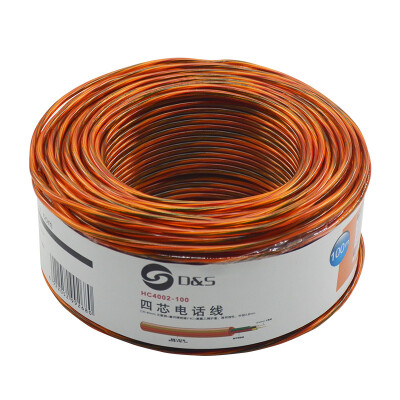 

D & S HC4002-100 digital four-core telephone line 100 meters home improvement engineering series wire transparent orange