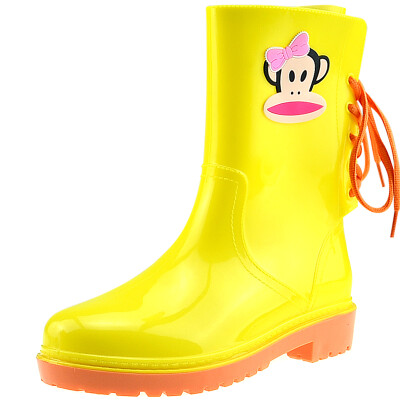 

[Jingdong supermarket] PaulFrank mouth monkey rain boots fashion boots women in the tube after the series with water shoes PF1002 pink 39 yards