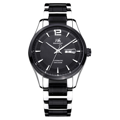 

Shanghai (SHANGHAI) watch simple business series double calendar automatic mechanical male watch 706-5 black