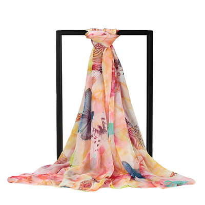 

Jingdong supermarket Ms Bao Shengxiang silk scarf chiffon long scarf female models scarf air conditioning shawl pretty flowers s9116