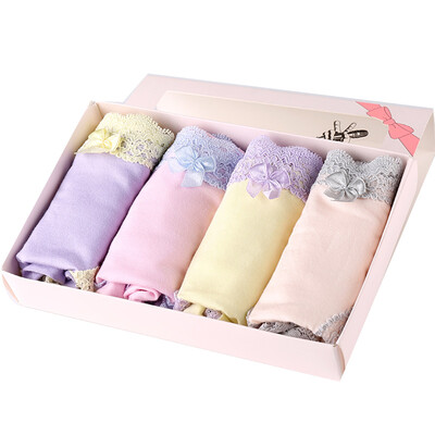

City ladies lingerie lace edge bow tie pants combination 4 090896 purple pink purple yellow skin