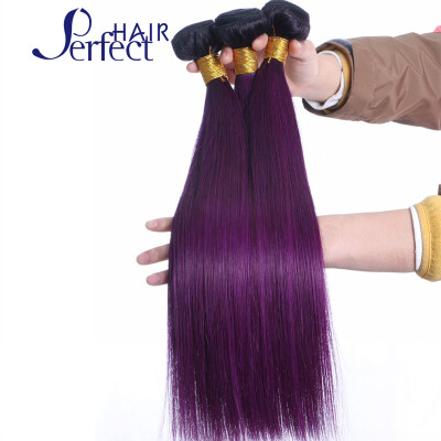 

New arrival Ombre Brazilian straight Hair Tone Color purple Brazilian Hair Ombre Hair Extensions hot selling 3pcs Human Hair