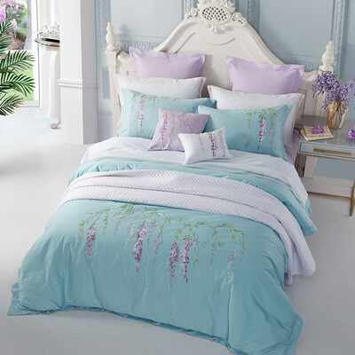 

Tango Bedding Home Textiles 2017 spring&summer cotton embroidery four-piece cotton comfortable bed sheets quilt wisteria manor green 15 m bed 200 230cm