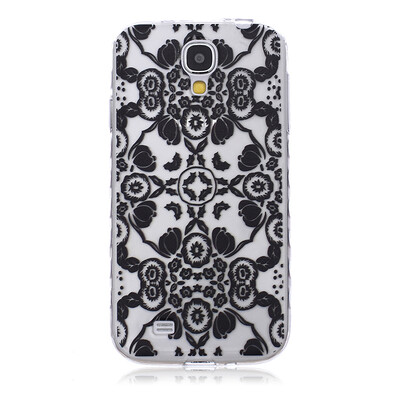 

Black flowers Pattern Soft Thin TPU Rubber Silicone Gel Case Cover for SAMSUNG Galaxy S4 I9500